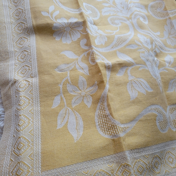 New vintage style fine Linens table runner & tea towel golden yellow - Picture 13 of 16